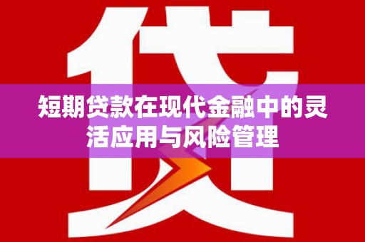 永顺短期贷款在现代金融中的灵活应用与风险管理